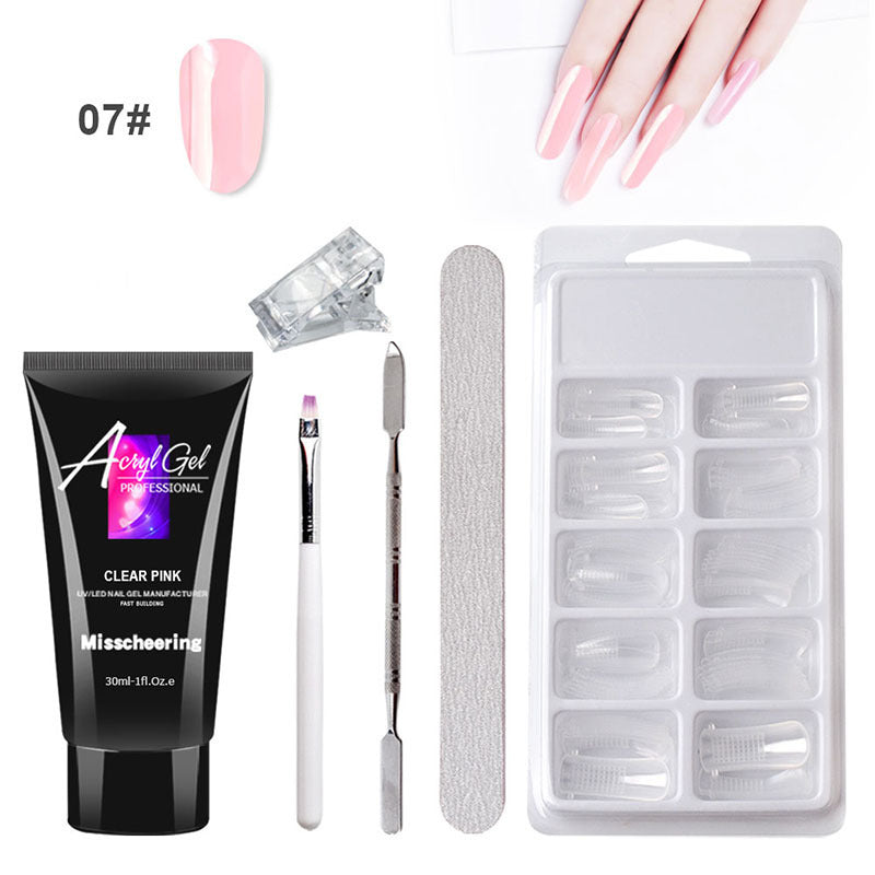 Extension Gel Nail Art Kit - Quick Model Crystal Gel Set Without Paper Holder