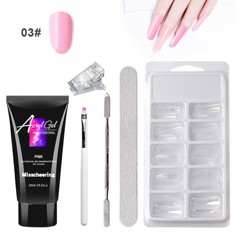 Extension Gel Nail Art Kit - Quick Model Crystal Gel Set Without Paper Holder