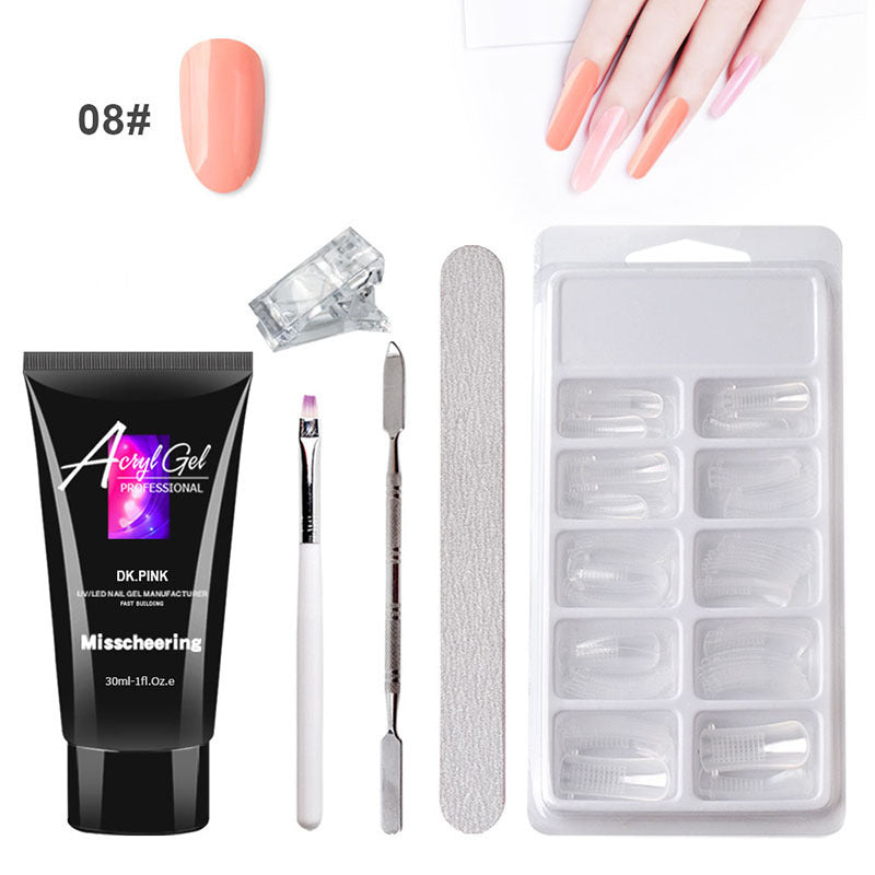 Extension Gel Nail Art Kit - Quick Model Crystal Gel Set Without Paper Holder