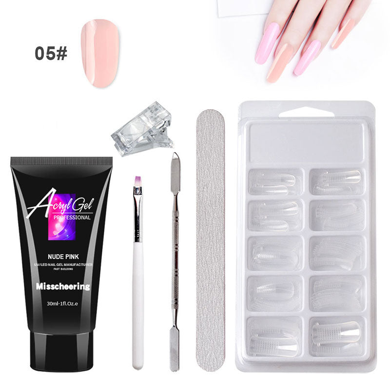Extension Gel Nail Art Kit - Quick Model Crystal Gel Set Without Paper Holder