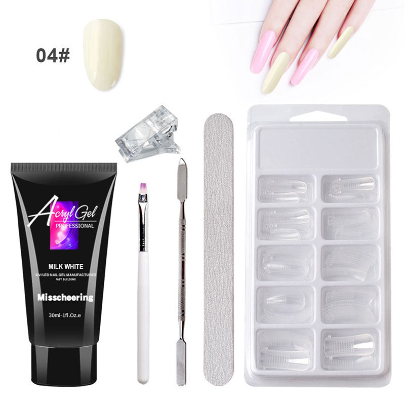 Extension Gel Nail Art Kit - Quick Model Crystal Gel Set Without Paper Holder
