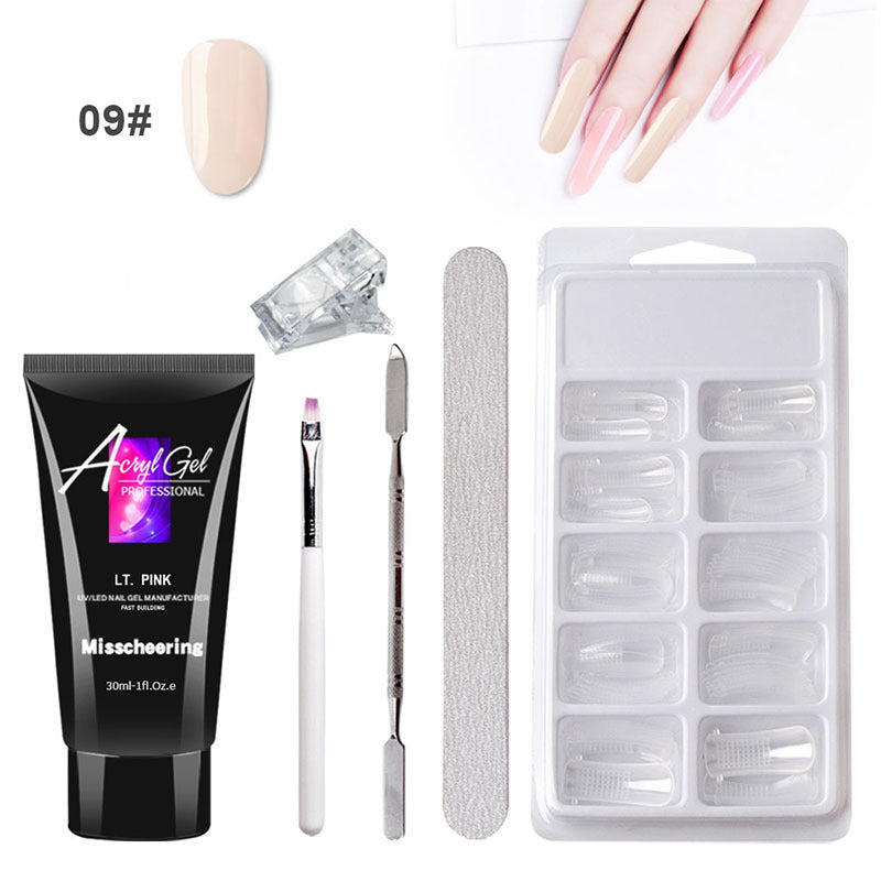 Extension Gel Nail Art Kit - Quick Model Crystal Gel Set Without Paper Holder