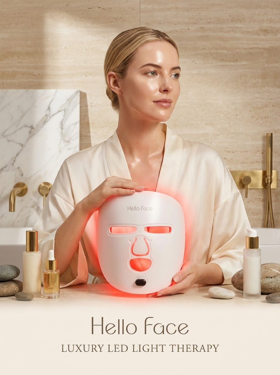 Cordless LED Red Light Therapy Face Mask, 336 LEDs