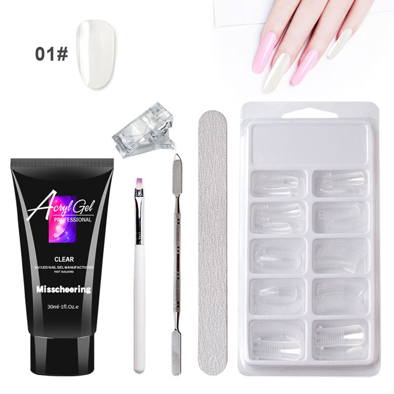 Extension Gel Nail Art Kit - Quick Model Crystal Gel Set Without Paper Holder