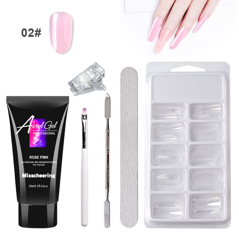 Extension Gel Nail Art Kit - Quick Model Crystal Gel Set Without Paper Holder